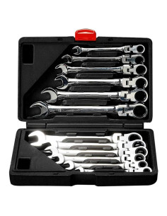 Juego de Llaves de Carraca Flexible 12 Piezas FLZOSPER 8-19mm