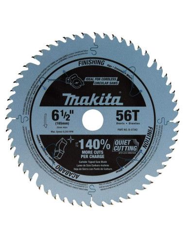 Hoja de sierra de inmersión Makita B-57342 6-1/2" 56T Carburo
