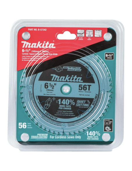 Hoja de sierra de inmersión Makita B-57342 6-1/2" 56T Carburo