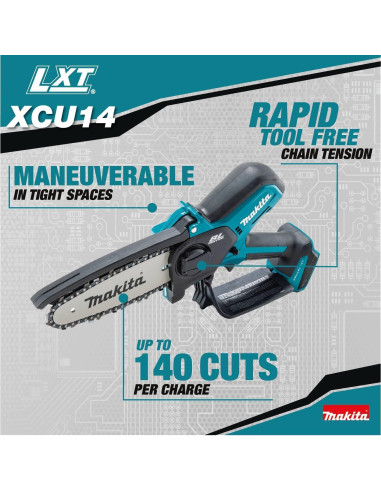 Sierra de Poda Inalámbrica Makita XCU14SR1 18V 6" Kit 2.0Ah