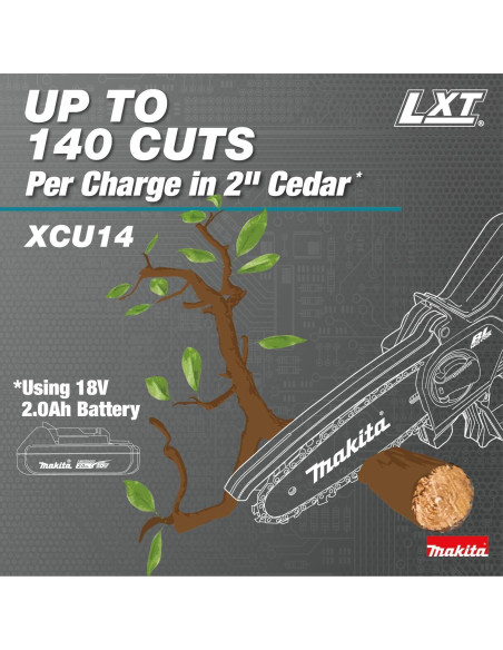 Sierra de Poda Inalámbrica Makita XCU14SR1 18V 6" Kit 2.0Ah