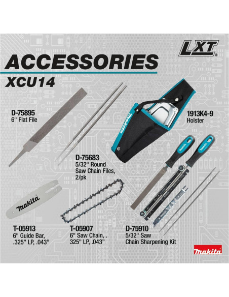 Sierra de Poda Inalámbrica Makita XCU14SR1 18V 6" Kit 2.0Ah