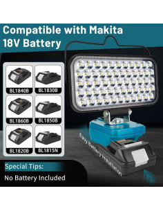 Luz de Trabajo LED Inalámbrica Makita 18V 10600LM Carga Rápida 2