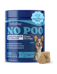 No Poo Chews para Perros YoYoBay 170 piezas Sabor Pato y Pera