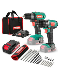 Kit de Taladro Inalámbrico HYCHIKA 20V con 2 Baterías 2.0Ah