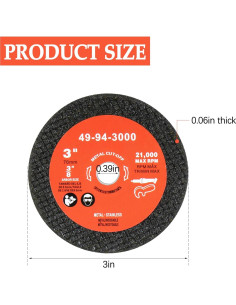 Juego de 3 Ruedas de Corte de Metal 3" Milwau-kee 2