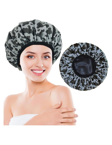 Gorro de Ducha Reutilizable Impermeable Choshion Rayas de Vaca