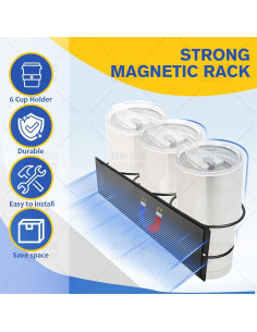 Soporte Magnético para Tazas Stanley Negro - Organizador 6 Tazas 2