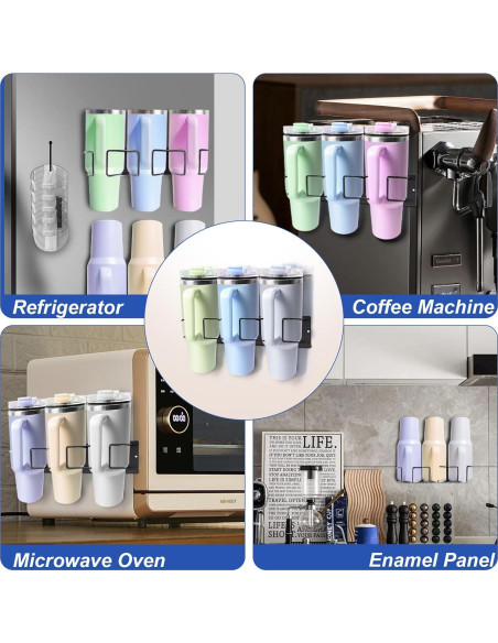 Soporte Magnético para Tazas Stanley Negro - Organizador 6 Tazas