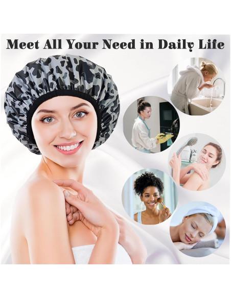 Gorro de Ducha Reutilizable Impermeable Choshion Rayas de Vaca