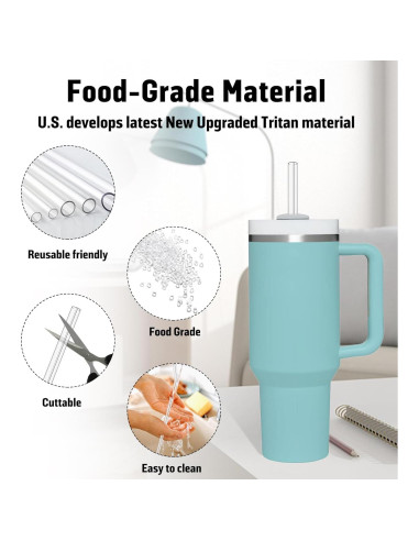 Pajitas Reutilizables PROOCI 30cm Tritan 10 Pcs con Cepillo