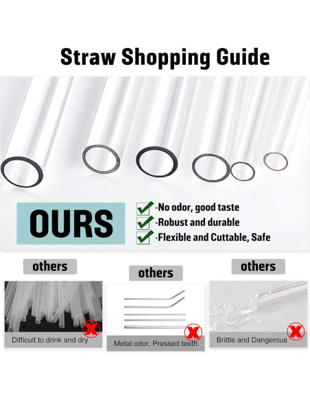 Pajitas Reutilizables PROOCI 30cm Tritan 10 Pcs con Cepillo