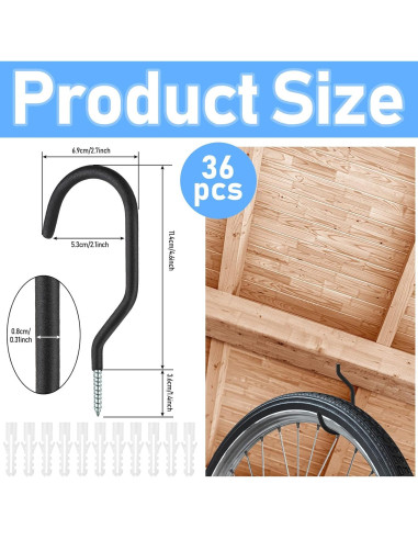 Ganchos para Bicicleta Amyhill 36 Pcs Alta Resistencia Negro