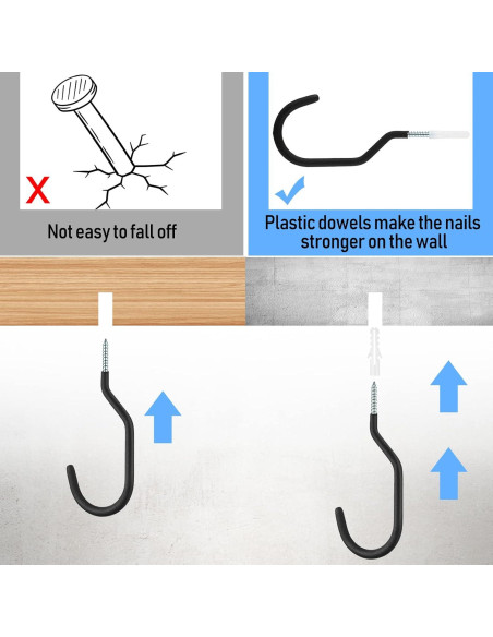 Ganchos para Bicicleta Amyhill 36 Pcs Alta Resistencia Negro