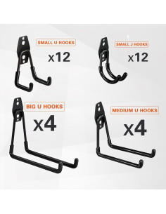 Ganchos para Garaje GUDEMAY 32pcs Alta Resistencia Antideslizante 2
