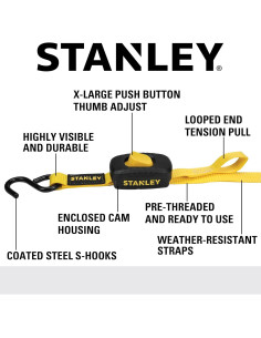 Correas de Amarre STANLEY S2001 1" x 3.05m 400kg Carga 2 Piezas 2