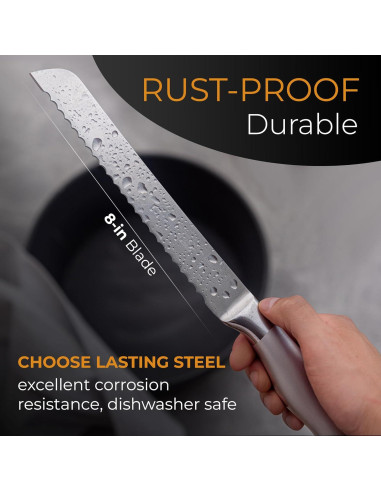 Cuchillo de Pan Serrado Orblue Acero Inoxidable 20.32 cm