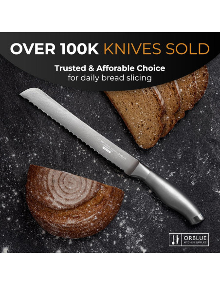 Cuchillo de Pan Serrado Orblue Acero Inoxidable 20.32 cm