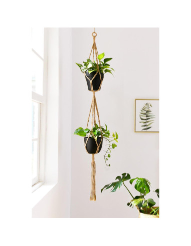 Conjunto de 4 colgadores de macramé Mkono para plantas 139.7 cm