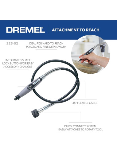 Accesorio Eje Flexible Dremel 225 - 91.44 cm para Grabado y Pulido