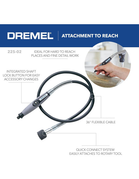 Accesorio Eje Flexible Dremel 225 - 91.44 cm para Grabado y Pulido