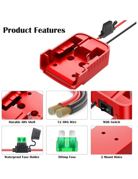 Adaptador de Batería Milwaukee M18 18V - 2 Paquetes con Fusibles