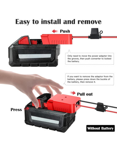 Adaptador de Batería Milwaukee M18 18V - 2 Paquetes con Fusibles