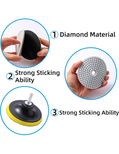 Juego de 13 almohadillas de pulido XKDOUS 4" grano 50-8000