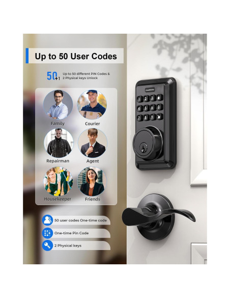 Cerradura Electrónica Sin Llave ApeStellar AS-DL01 - Teclado, 2 Manijas, Bloqueo Automático