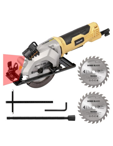 Sierra Circular Mini Inequalit 4 Amp 3500 RPM 114mm con Laser