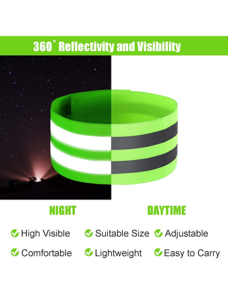 16 Bandas Reflectantes Gejoy para Correr y Caminar de Noche