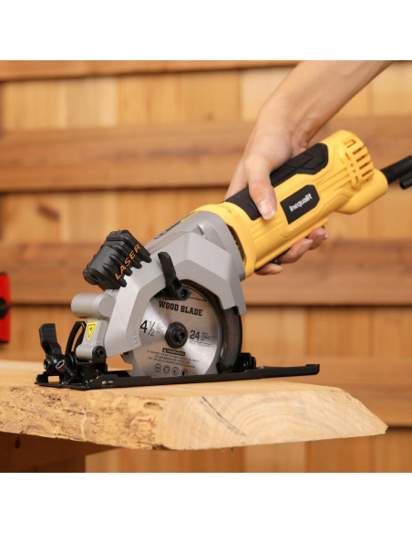 Sierra Circular Mini Inequalit 4 Amp 3500 RPM 114mm con Laser