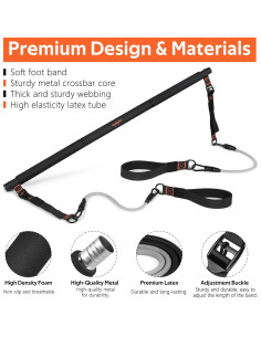 Kit de Barra de Pilates WALITO 20-30LB Ajustable con Bandas 2