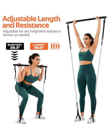 Kit de Barra de Pilates WALITO 20-30LB Ajustable con Bandas