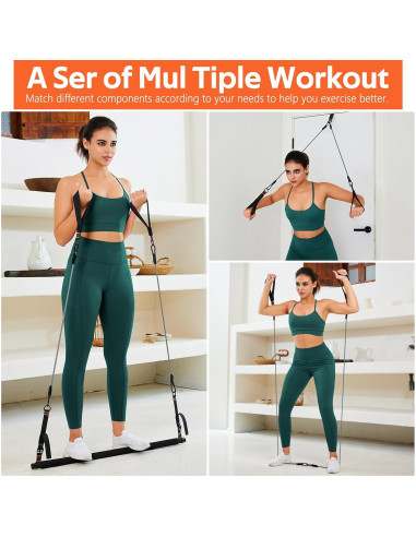 Kit de Barra de Pilates WALITO 20-30LB Ajustable con Bandas