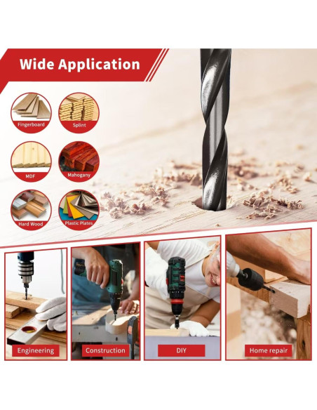 Juego de Brocas de Avellanado TEWORDA 15 Piezas HSS Nitrurado