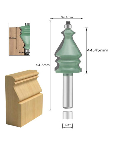 Juego de Brocas de Router LEATBUY 10 Pcs Carburo 12.7mm