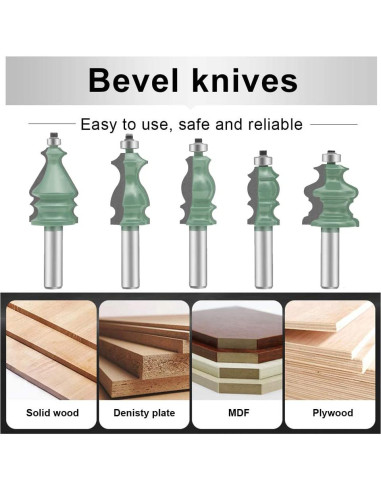 Juego de Brocas de Router LEATBUY 10 Pcs Carburo 12.7mm