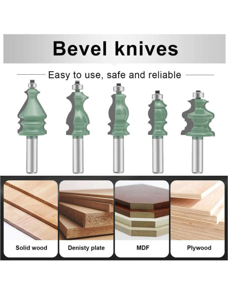 Juego de Brocas de Router LEATBUY 10 Pcs Carburo 12.7mm