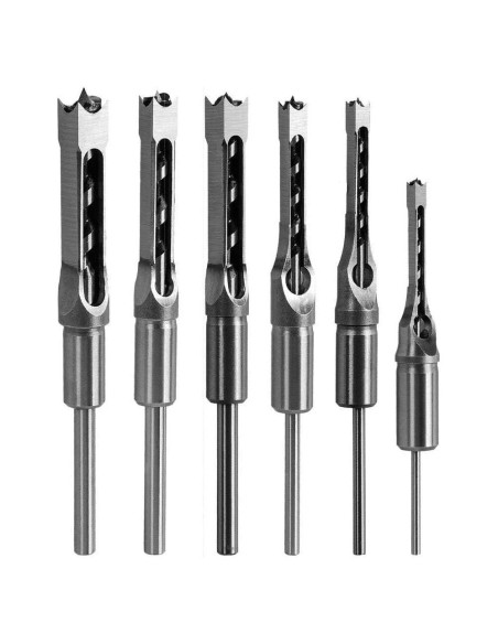 Juego de Brocas de Cincel de Mortaja Dele HSS 6 Piezas