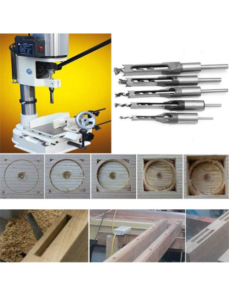 Juego de Brocas de Cincel de Mortaja Dele HSS 6 Piezas