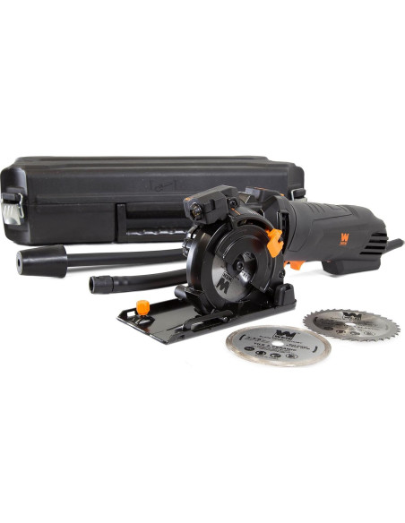 Sierra Circular Compacta WEN 4.2A 85mm con Estuche y Cuchillas