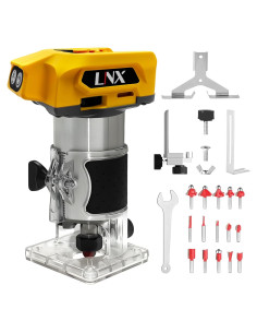 Router Inalámbrico Dewalt 20V 800W 30,000 RPM con 15 Brocas