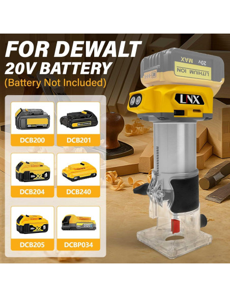 Router Inalámbrico Dewalt 20V 800W 30,000 RPM con 15 Brocas
