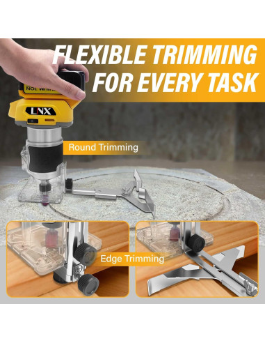 Router Inalámbrico Dewalt 20V 800W 30,000 RPM con 15 Brocas