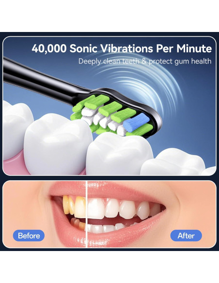 Cepillo de dientes eléctrico ECEOLAN WS-7008 rosa IPX7 8 cabezales