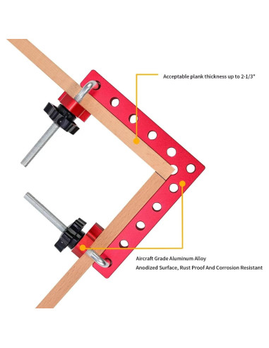 Abrazaderas de Esquina 90 YIZDONE - Aluminio 14 cm - Paquete de 4