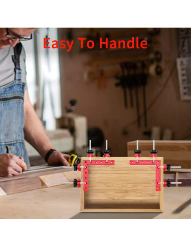 Abrazaderas de Esquina 90 YIZDONE - Aluminio 14 cm - Paquete de 4