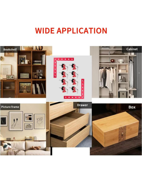 Abrazaderas de Esquina 90 YIZDONE - Aluminio 14 cm - Paquete de 4