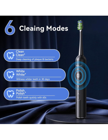 Cepillo de dientes eléctrico ECEOLAN WS-7008 rosa IPX7 8 cabezales